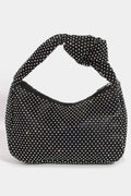 Collections by Fame Accessories - Quilted Rhinestone Mesh Hand Bag: B