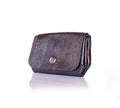 LEATHER METALLIC COIN PURSE PEWTER