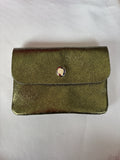 LEATHER METALLIC COIN PURSE GREEN