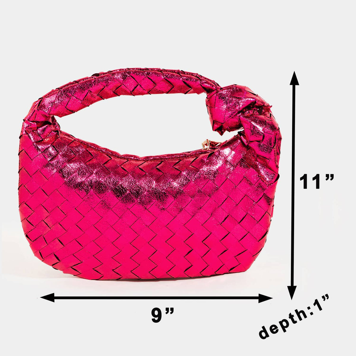 Basket Weave Hobo Handbag: LIGHT PINK