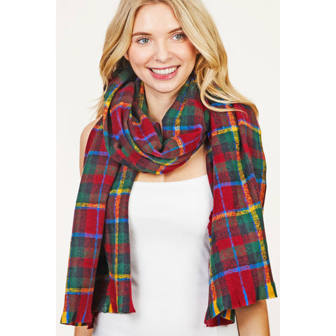 Collections by Fame Accessories - Plaid Pattern Winter Oblong Scarf:m