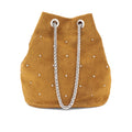Suede Studded Bucket Bag