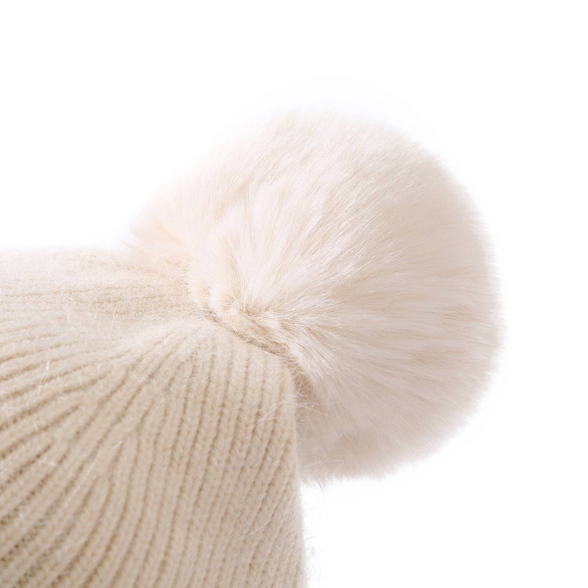 PEACH ACCESSORIES - SD114 two tone wool hats: Nude/White