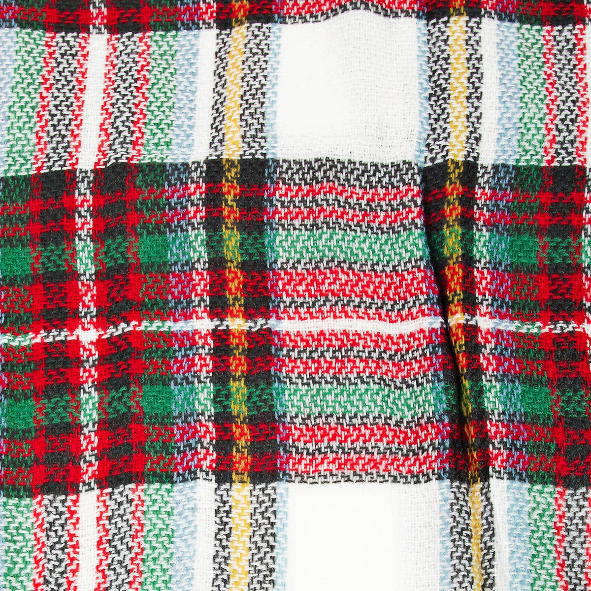 White Multi Plaid Scarf: MULTI