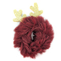 Black Ginger - Reindeer Antler Faux Fur Hair Scrunchie - Dark Red