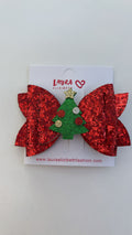 MINI RED GLITTER CHRISTMAS TREE CLIP