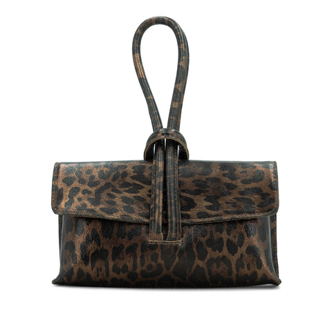 Metallic Leather Loop Bag-leopard-Moda