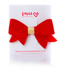 MINI VELVET BOW RED