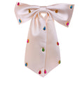 CREAM JEWELLED SATIN BOW
