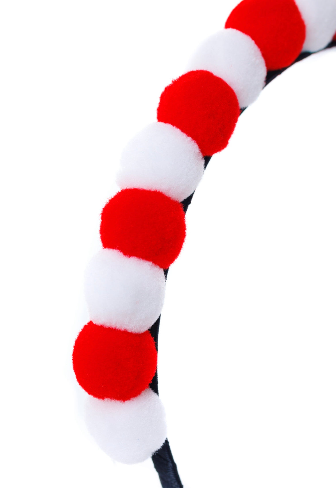 MINI POM POM HEADBAND RED/WHITE