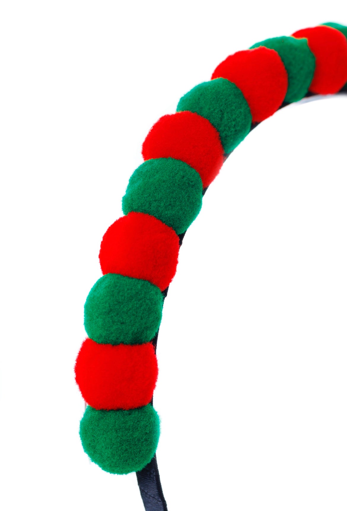 MINI POM POM HEADBAND RED/GREEN