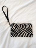 ZEBRA FAUX FUR ZIP POUCH