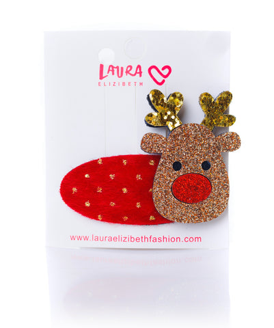 MINI POLKA DOT REINDEER CLIP