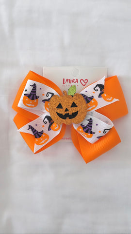 HALLOWEEN ORANGE BOW PUMPKIN