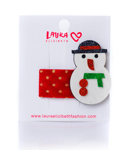 MINI POLKA DOT SNOWMAN CLIP