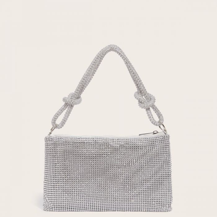 FULL CRYSTAL EVENING BAG SILVER