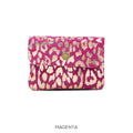 Suede Leather Button Purse Leopard Foil - Magenta - Moda