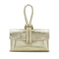 Metallic Leather Loop Bag-Gold-Moda