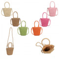Small Straw Basket Bag - Orange - Moda