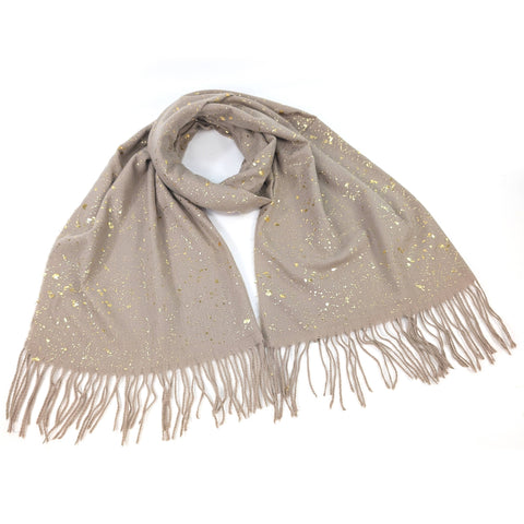 Black Ginger - Byala - Splatters of Sparkle Pashmina (70x180cm) - Oatmeal