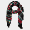 Collections by Fame Accessories - Dark Plaid Oblong Scarf: MULTI