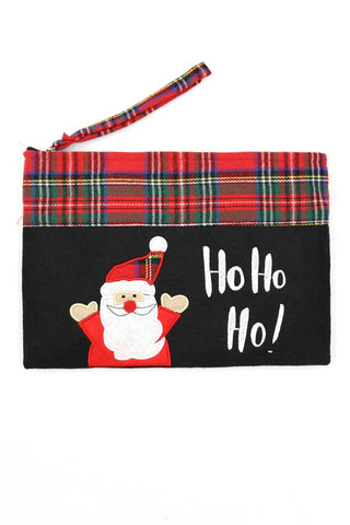 Collections by Fame Accessories - Ho Ho Ho Christmas Santa Pouch Bag