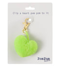 Pom Pom Galore Neon Lime Heart Clip