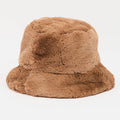 TAN FAUX FUR BUCKET HAT