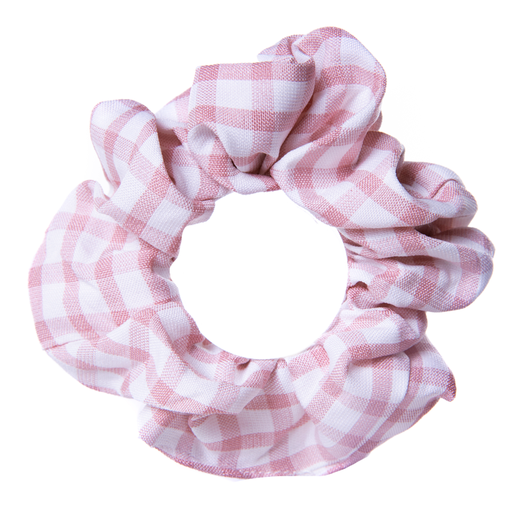 ST IVES PINK GINGHAM SCRUNCHIE