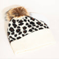LEOPARD PRINT POM POM BEANIE