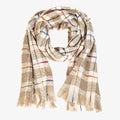 OBLONG STRIPED PLAID SCARF
