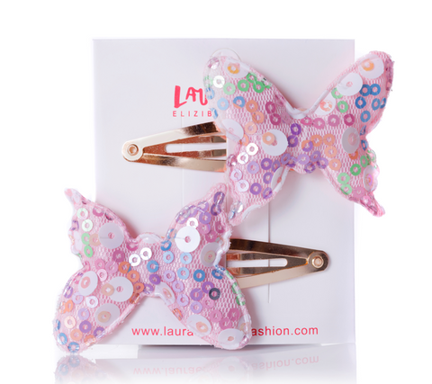 MINI DOUBLE SEQUIN BUTTERFLY CLIP