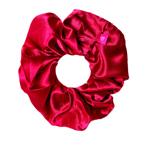 NEW YORK SATIN SCRUNCHIE RED