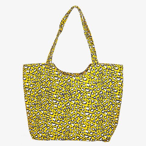 MUSTARD LEOPARD TOTE BAG