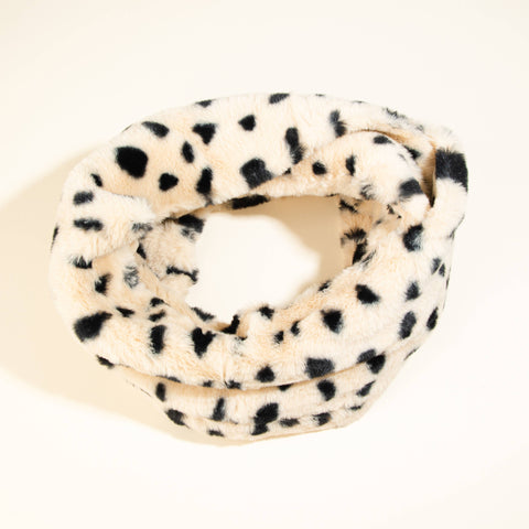 Faux Fur Leopard Print Infinity Scarf