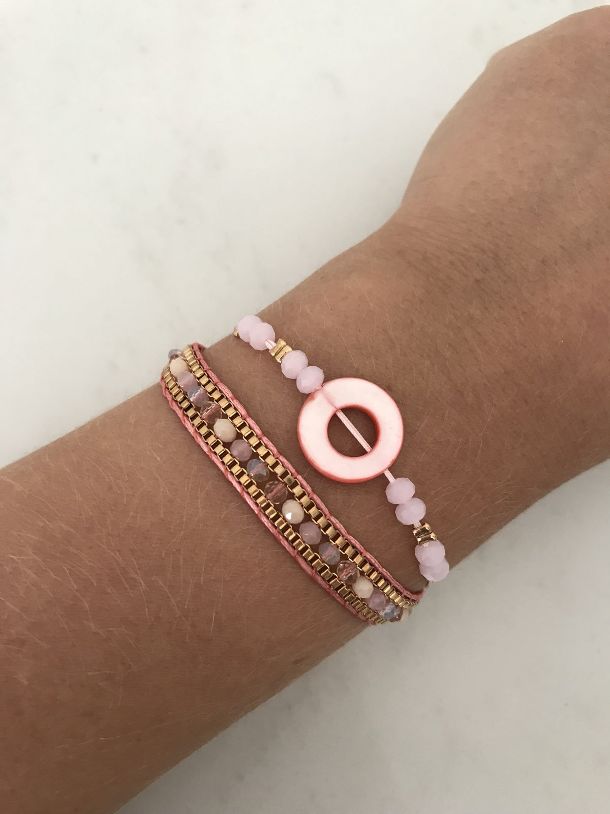 SEYCHELLES DOUBLE BRACELET PINK