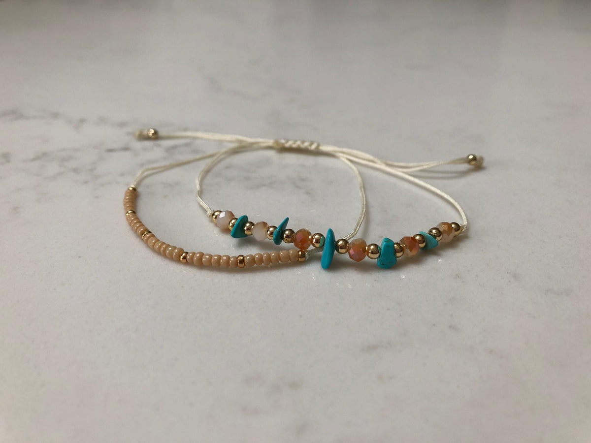 SANTORINI TIE BEAD BRACELET NEUTRAL