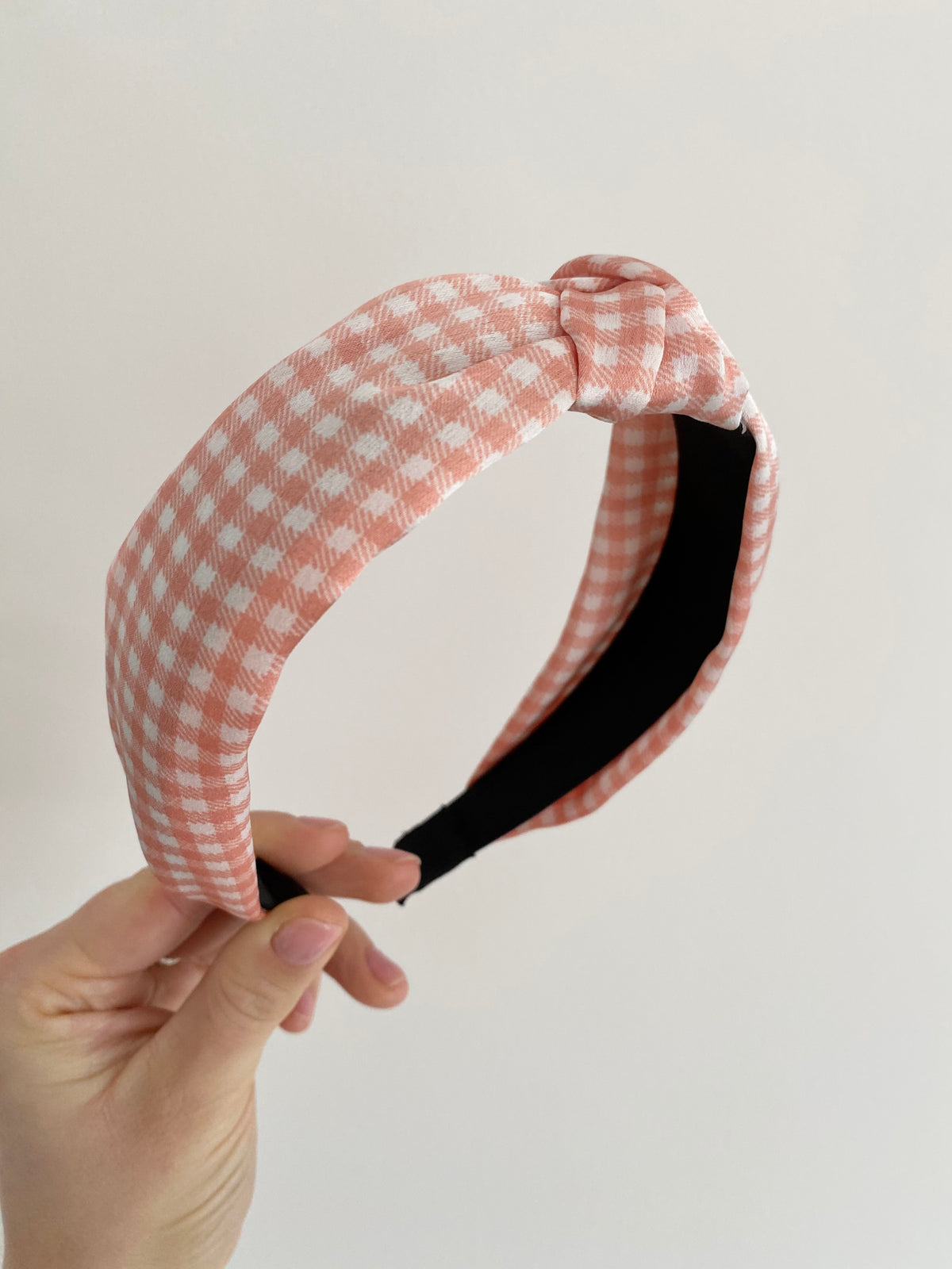 BRITTANY PINK GINGHAM HEADBAND