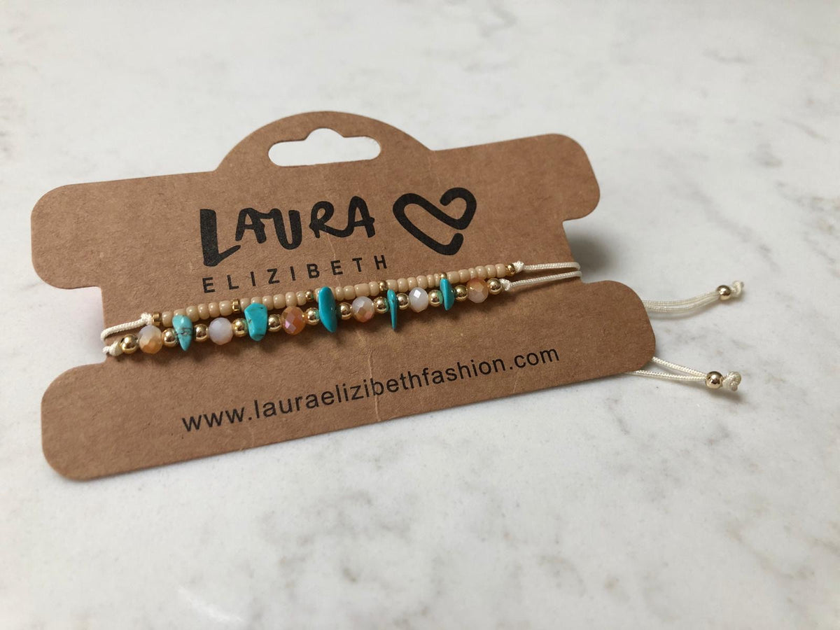 SANTORINI TIE BEAD BRACELET NEUTRAL